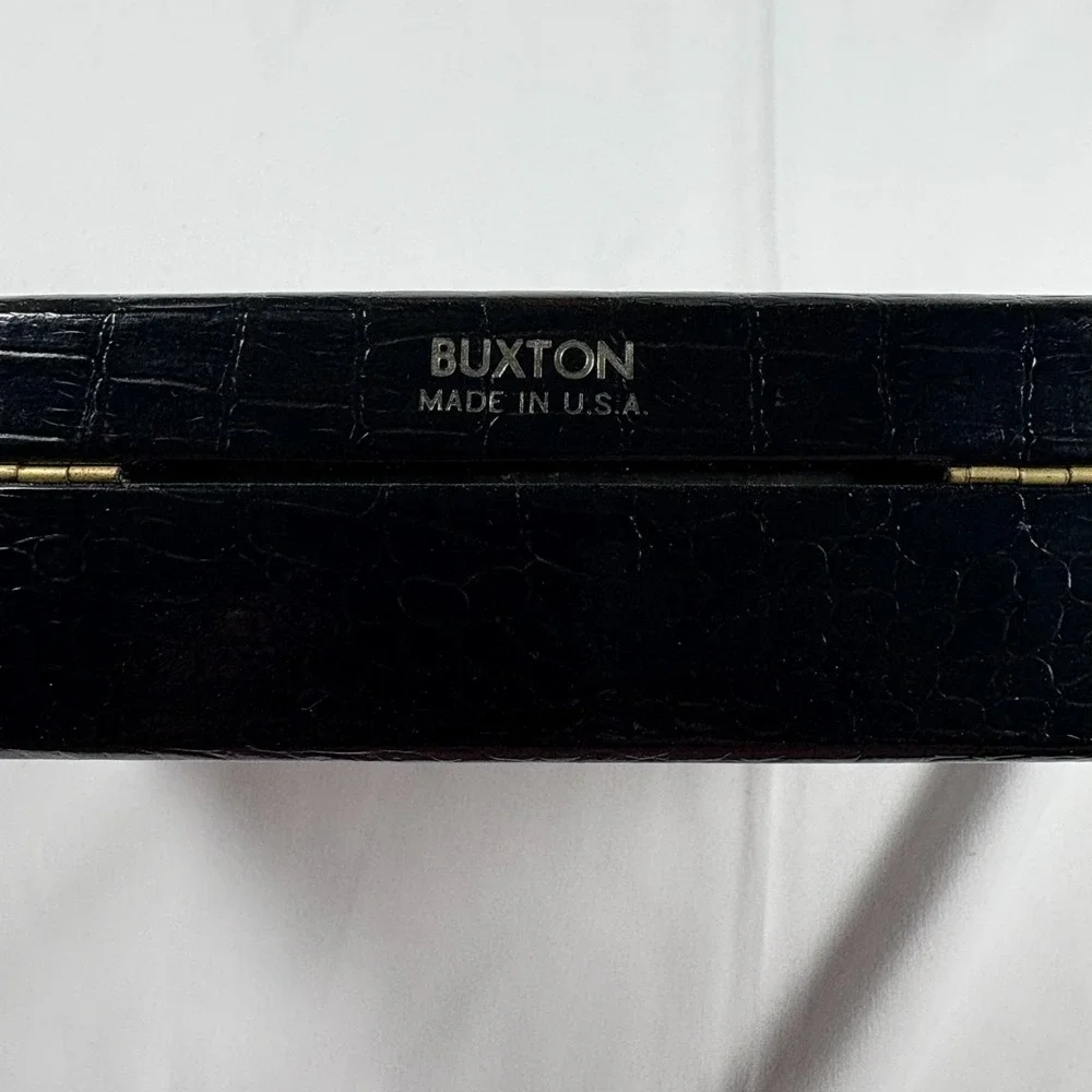 Buxton Black Velvet Jewelry Box Organizer Ring Holder Rectangle Case